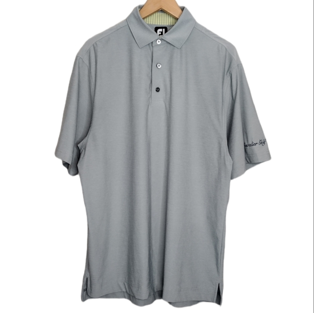 FootJoy Men's Gray Pullover Short Sleeve Training Golf Athletic Polo Shirt Sz M